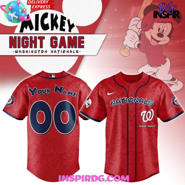 Washington Nationals x Mickey Night Game Special Baseball Jersey
