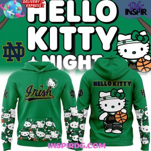 Notre Dame Fighting Irish Collab Hello Kitty 2025 Green Hoodie