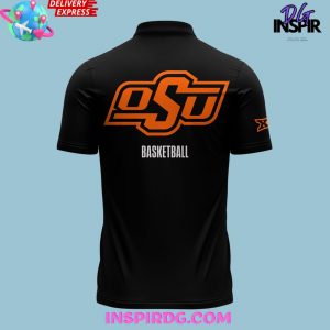 OSU Cowboy Basketball 2025 Black Polo Shirt