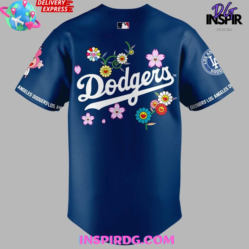 Dodgers x Takashi Murakami 2025 MLB Blue Jersey Dodgers x Takashi Murakami 2025 MLB Blue Jersey