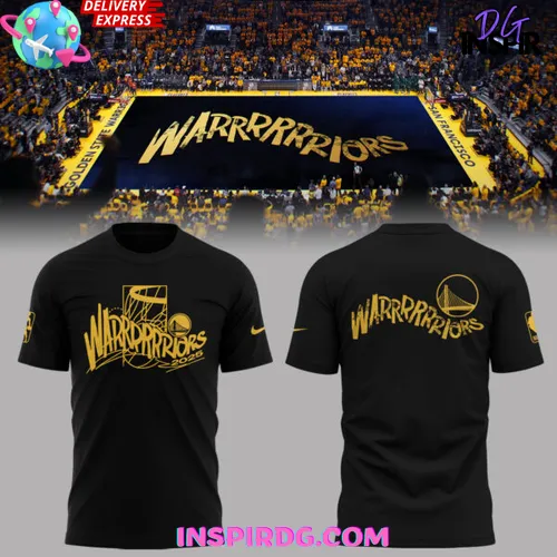 Golden State Warriors NBA Play Off 2025 Black T-Shirt