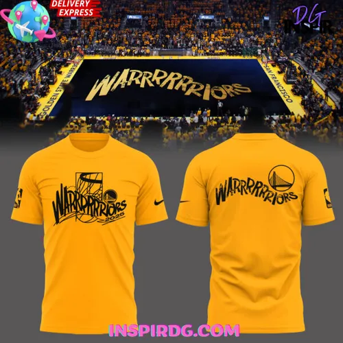 Golden State Warriors NBA Play Off 2025 Gold T-Shirt