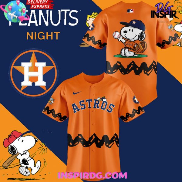 Houston Astros x 75th Anniversary Of Peanuts Baseball Jersey