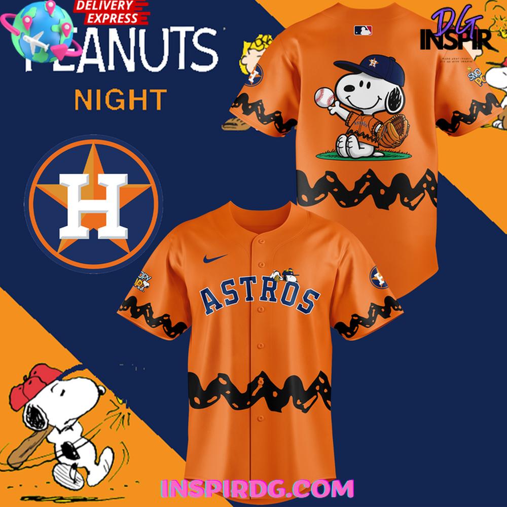 Houston Astros x 75th Anniversary Of Peanuts Baseball Jersey Houston Astros x 75th Anniversary Of Peanuts Baseball Jersey