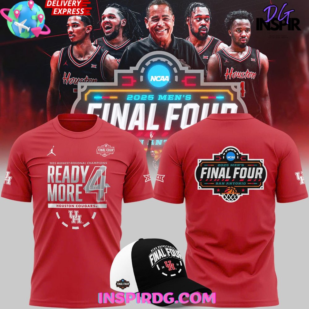 Houston Cougars 2025 NCAA Final Four Regional Champions Locker Room T-Shirt