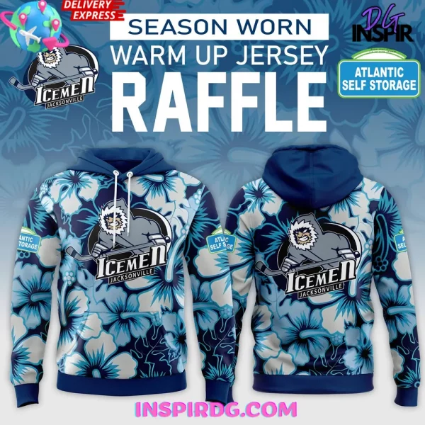 Jacksonville Icemen Season Worn Warm Up 2025 Hoodie
