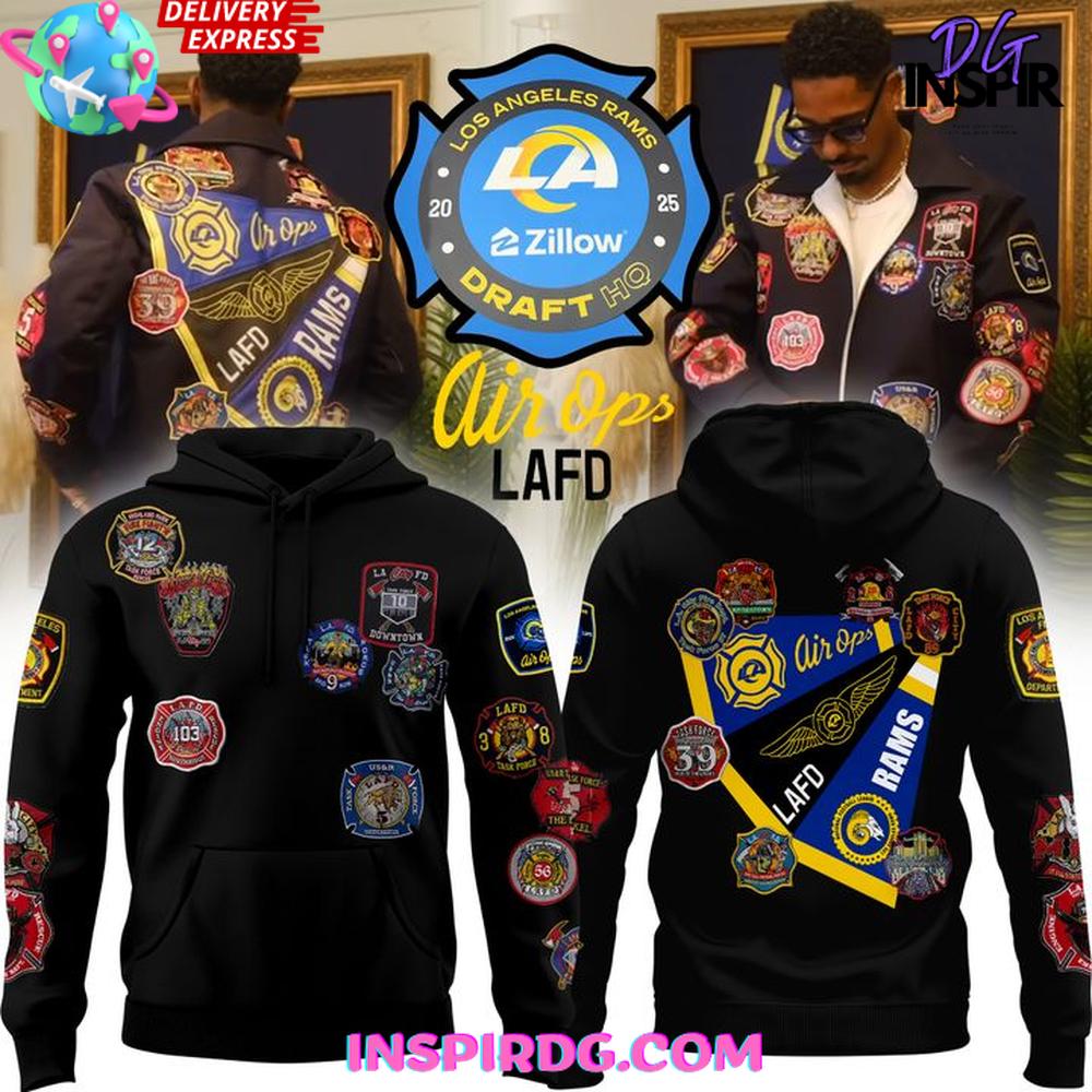 Los Angeles Rams x Kevin Leonel LAFD 2025 Hoodie Los Angeles Rams x Kevin Leonel LAFD 2025 Hoodie