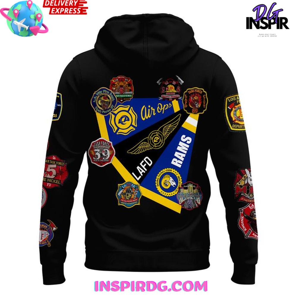 Los Angeles Rams x Kevin Leonel LAFD 2025 Hoodie Los Angeles Rams x Kevin Leonel LAFD 2025 Hoodie