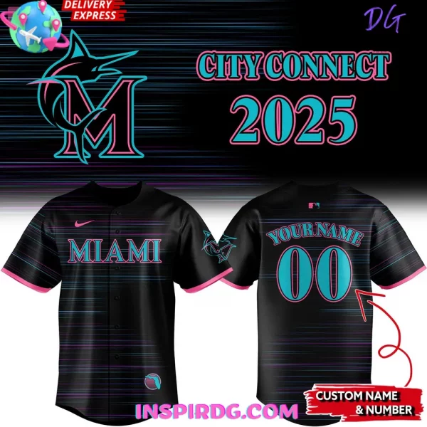 Miami Marlins 2025 City Connect Baseball Jersey
