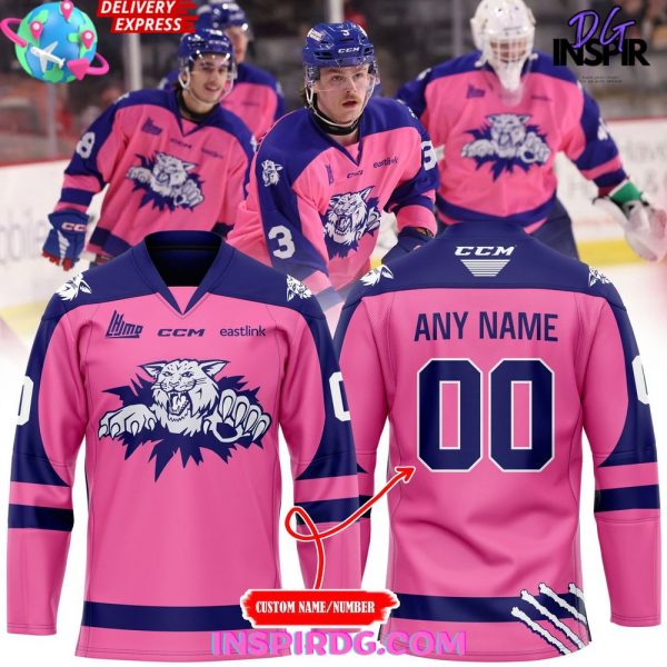 Moncton Wildcats Pink in the Rink 2025 Hockey Jersey