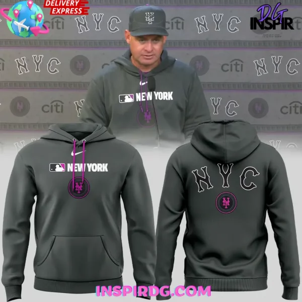 New York Mets 2025 City Connect MLB Therma Black Hoodie