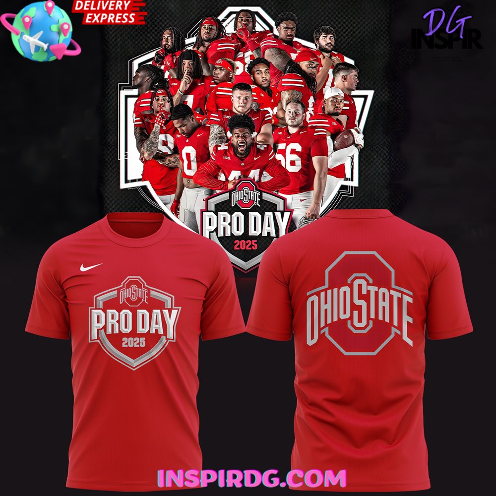 Ohio State Buckeyes Pro Day 2025 Red T-Shirt