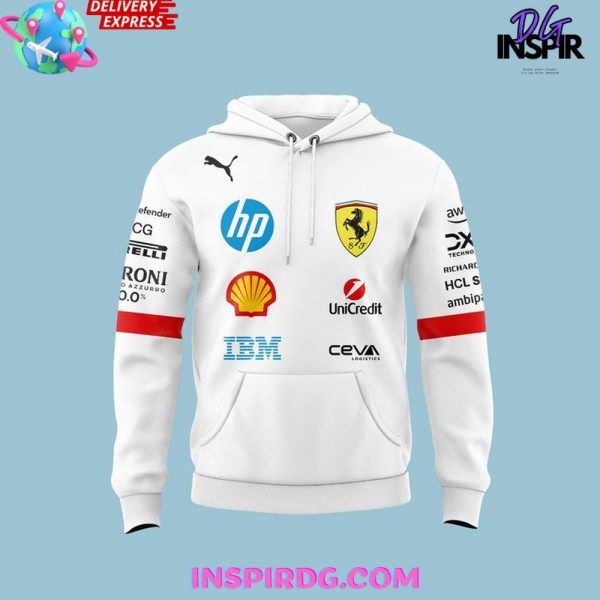 PUMA Scuderia Ferrari F1 2025 Driver’s White Hoodie