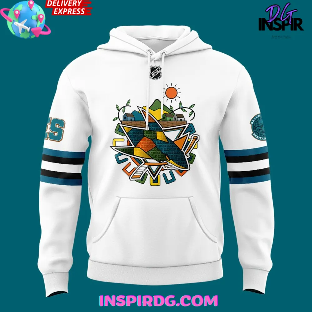 Salvadoran Heritage Night x San Jose Sharks 2025 Hoodie Salvadoran Heritage Night x San Jose Sharks 2025 Hoodie