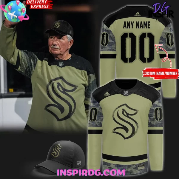 Seattle Kraken Adidas Camo Military Appreciation 2025 Hockey Jersey