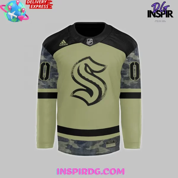 Seattle Kraken Adidas Camo Military Appreciation 2025 Hockey Jersey