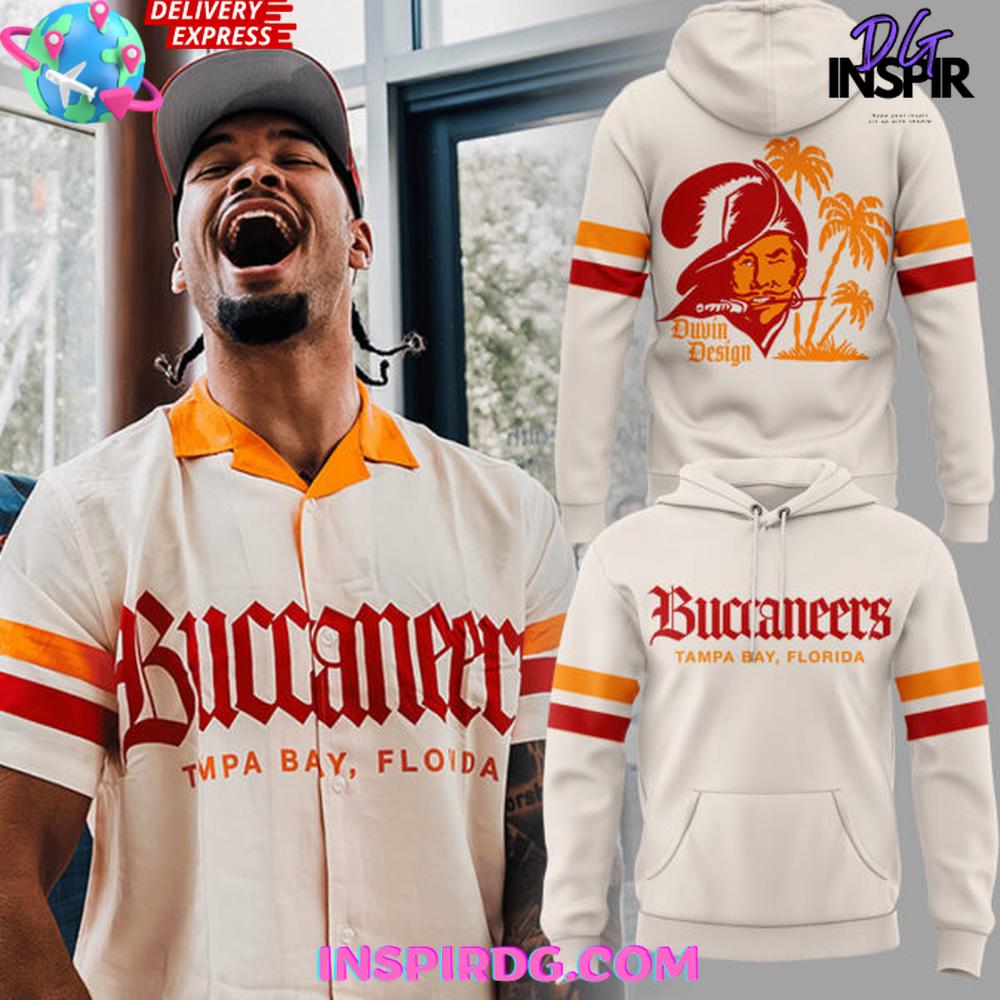 Tampa Bay Buccaneers Duvin Designs Co. Cream Cabana Hoodie Tampa Bay Buccaneers Duvin Designs Co. Cream Cabana Hoodie
