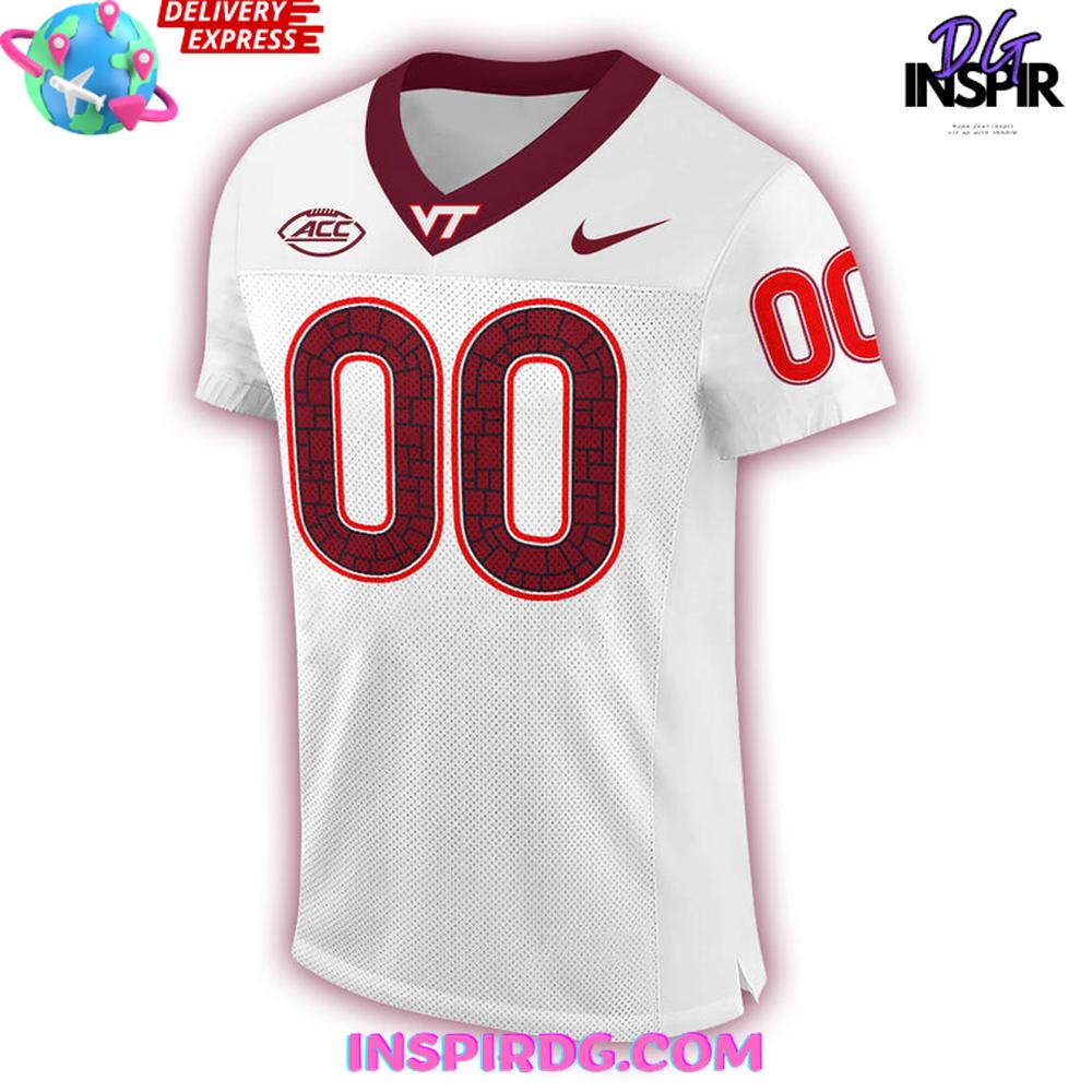 Virginia Tech Hokies Football NCAA 2025 White Football Jersey Virginia Tech Hokies Football NCAA 2025 White Football Jersey