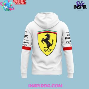 PUMA Scuderia Ferrari F1 2025 Drivers White Hoodie 3