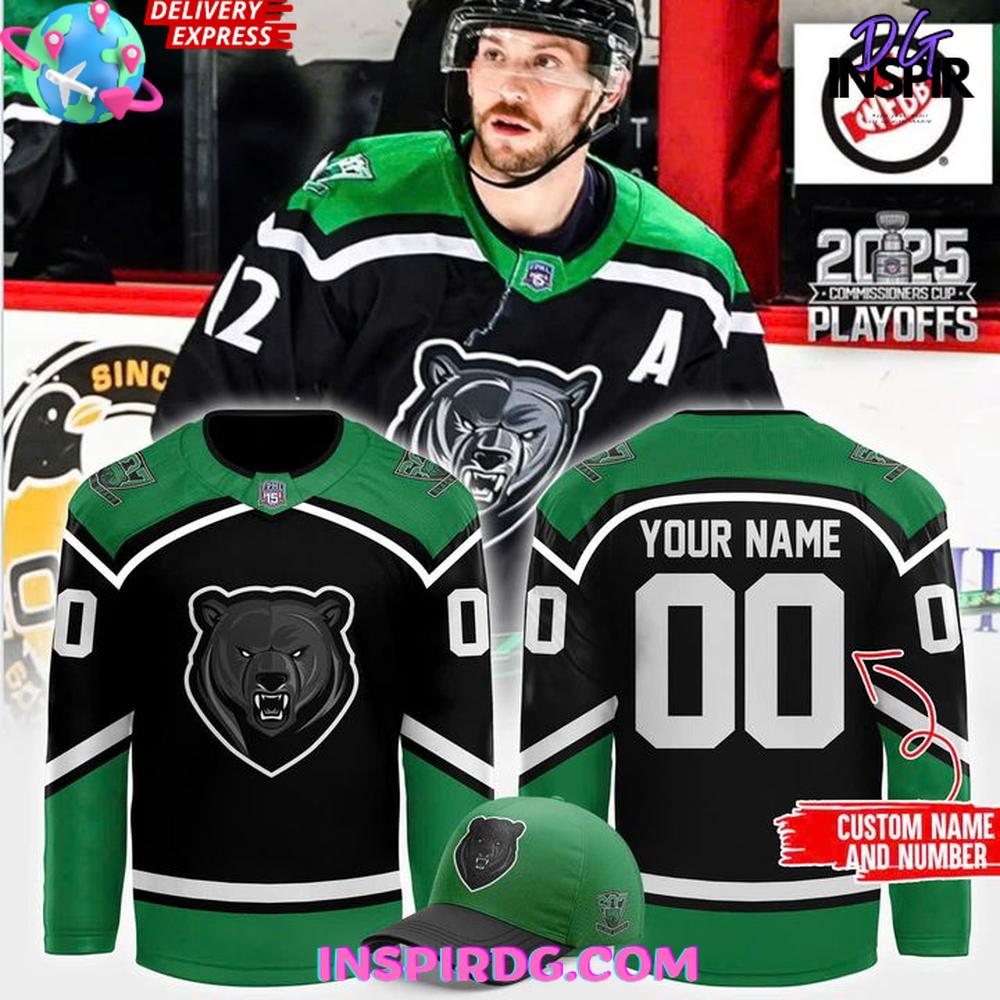 Binghamton Black Bears x 2025 Commissioners Playoffs Hockey Jersey