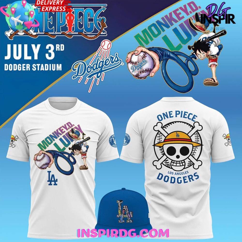 2025 One Piece Night x Los Angeles Dodgers Stadium T-Shirt 2025 One Piece Night x Los Angeles Dodgers Stadium T-Shirt