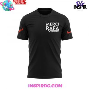 Offical Rafael Nadal Roland Garros Merci Rafa 2025 Black T-Shirt