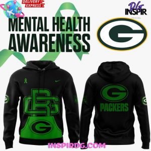 Green Bay Packers Mental Health Awareness 2025 Black Hoodie