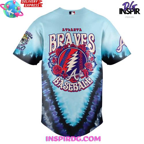 Atlanta Braves Grateful Dead 60th Anniversary Special Baseball Jersey Atlanta Braves Grateful Dead 60th Anniversary Special Baseball Jersey