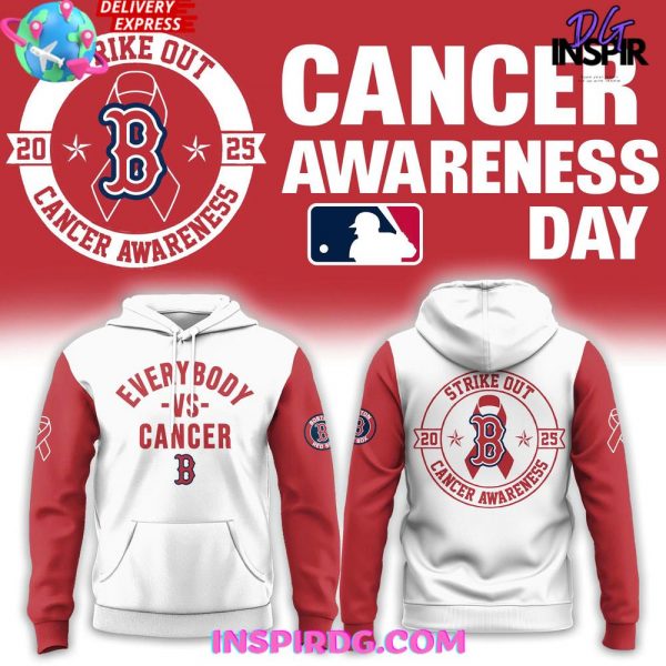 Boston Red Sox Strike Out 2025 Cancer Awareness Hoodie