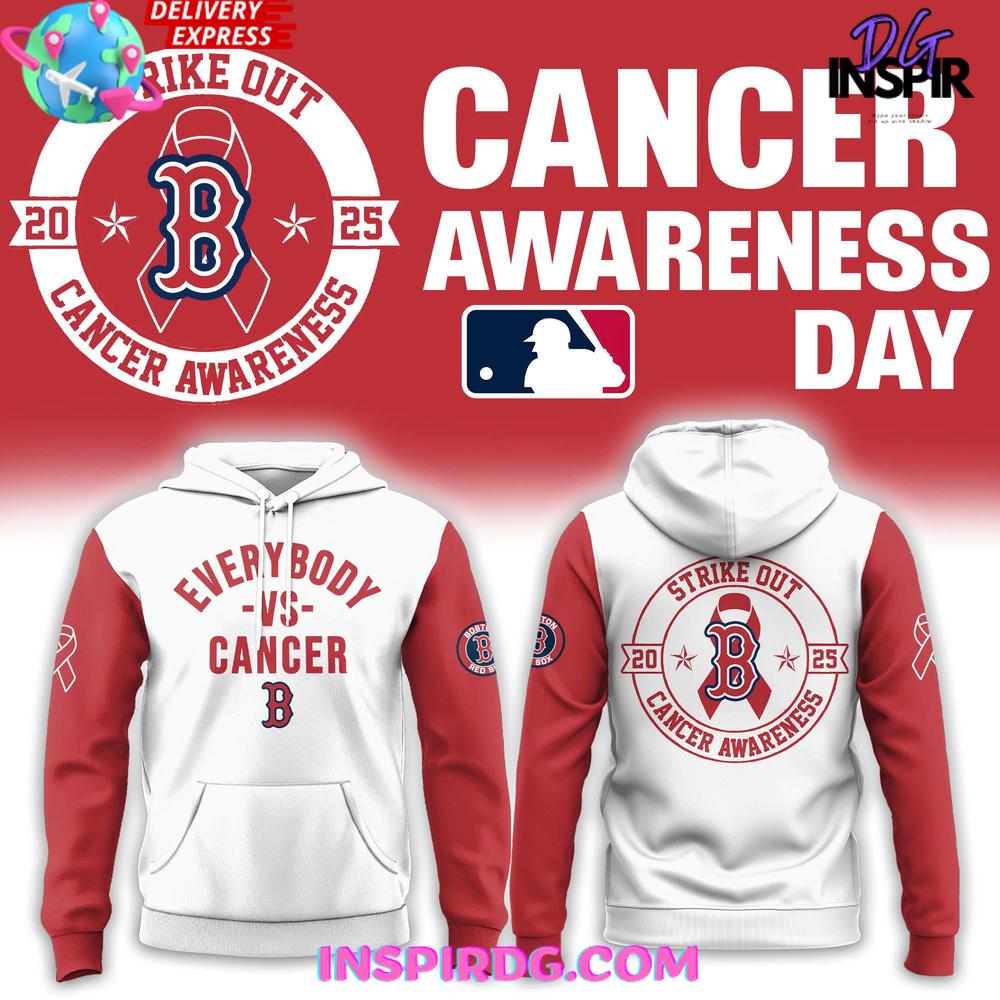 Boston Red Sox Strike Out 2025 Cancer Awareness Hoodie Boston Red Sox Strike Out 2025 Cancer Awareness Hoodie