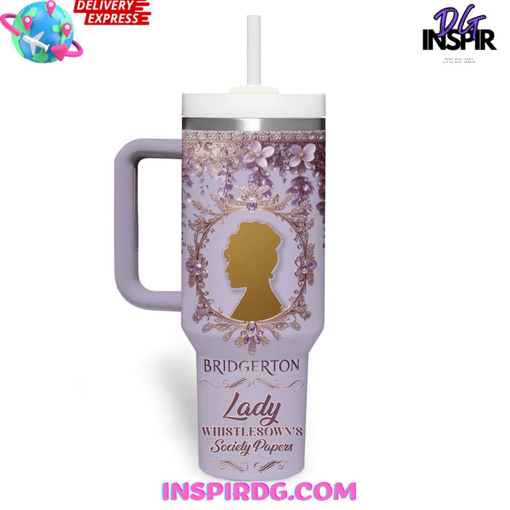 Bridgerton Lady Whistledown Spill the Tea Stanley Tumbler Cup Bridgerton Lady Whistledown Spill the Tea Stanley Tumbler Cup