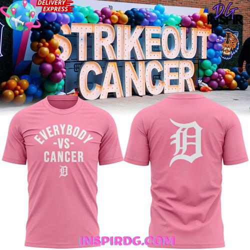 Detroit Tigers Strike Out Cancer Special Pink T-shirt Detroit Tigers Strike Out Cancer Special Pink T-shirt