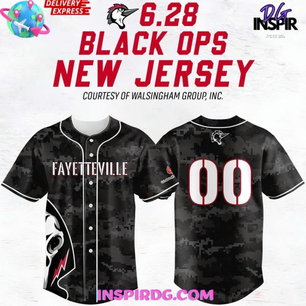 Fayetteville Woodpeckers Black Ops Night 2025 Baseball Jersey