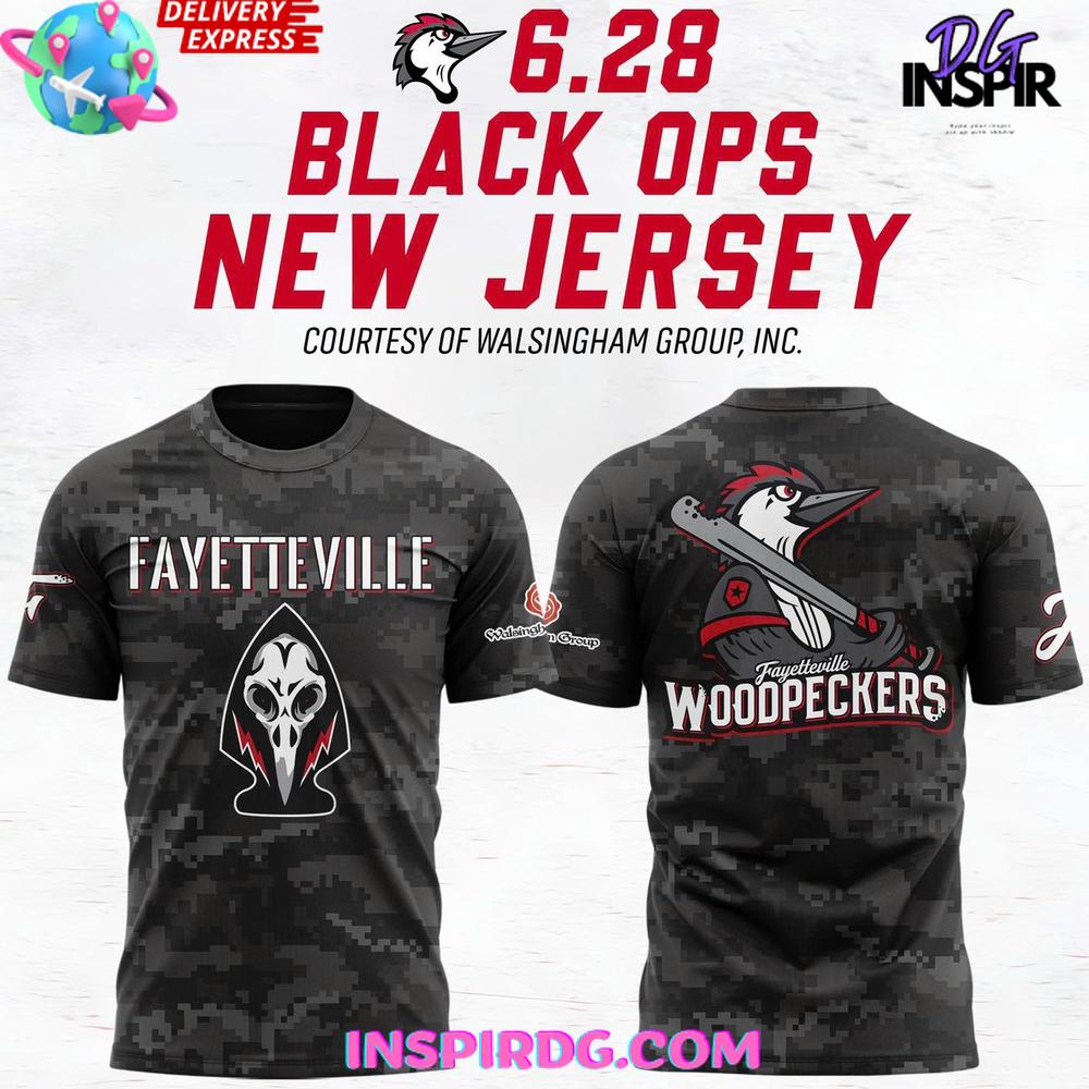 Fayetteville Woodpeckers Black Ops Night 2025 Shirt Collection For Fan
