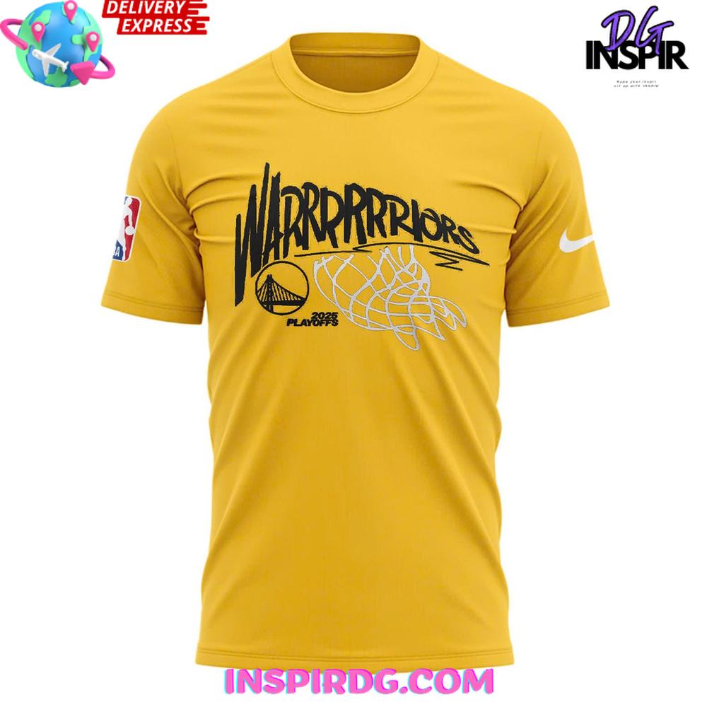 Golden State Warriors 2025 Playoff Special Yellow T-Shirt Golden State Warriors 2025 Playoff Special Yellow T-Shirt