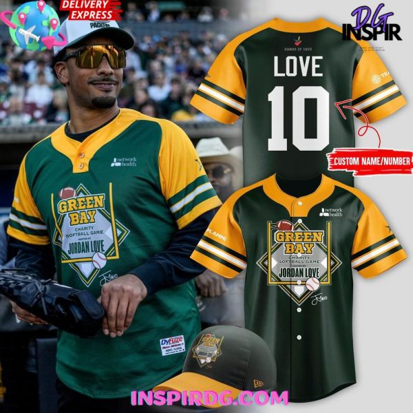 Green Bay Charity Softball Jordan Love Dark 2025 Baseball Jersey