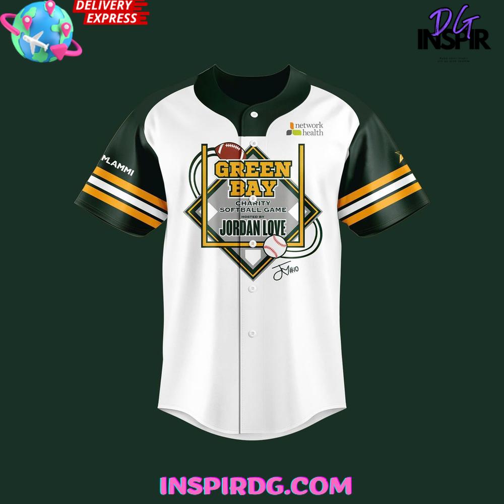Green Bay Charity Softball x Jordan Love 2025 Baseball Jersey Green Bay Charity Softball x Jordan Love 2025 Baseball Jersey