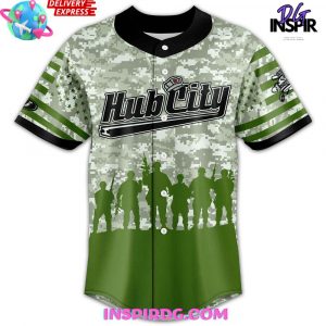 Hub City Spartanburgers Military Appreciation 2025 Camo Baseball Jersey