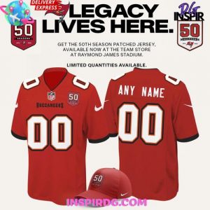 Tampa Bay Buccaneers Celebrate The Legacy of 50 Seasons Red Football Jersey