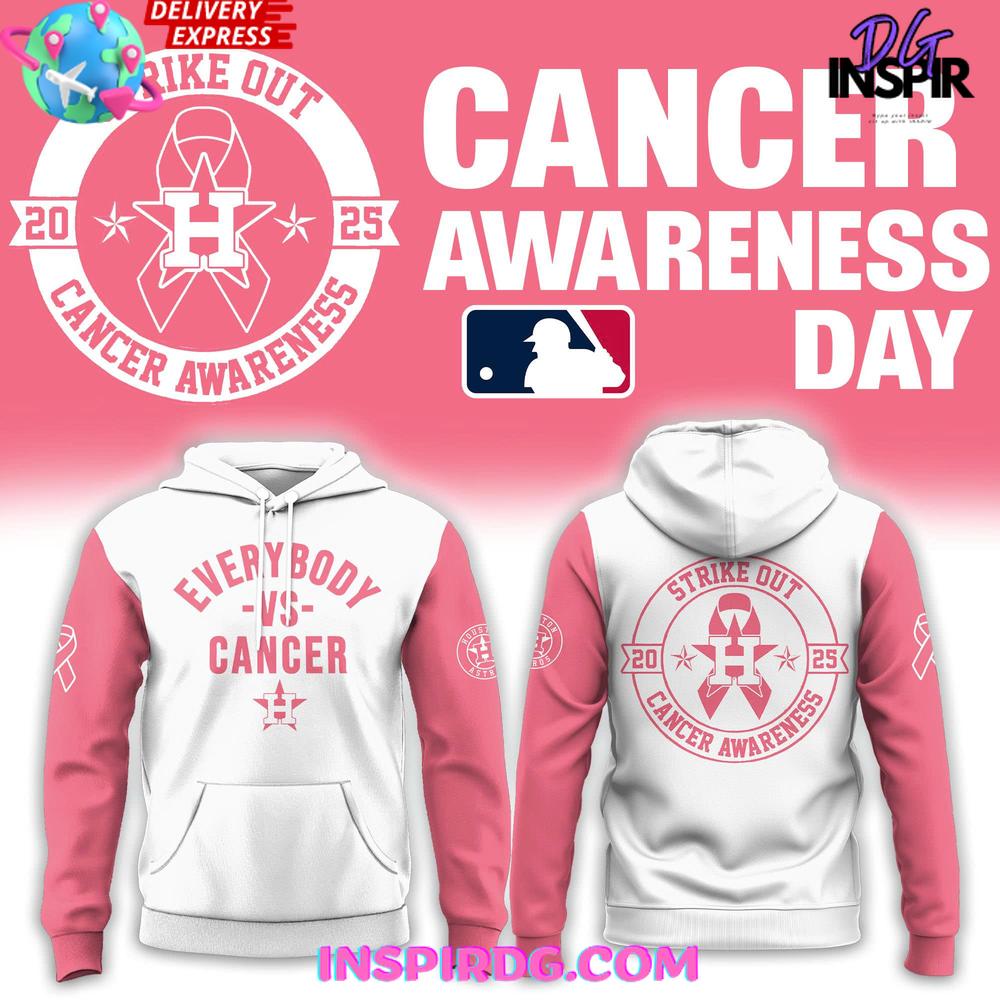 Houston Astros Strike Out 2025 Cancer Awareness Hoodie Houston Astros Strike Out 2025 Cancer Awareness Hoodie