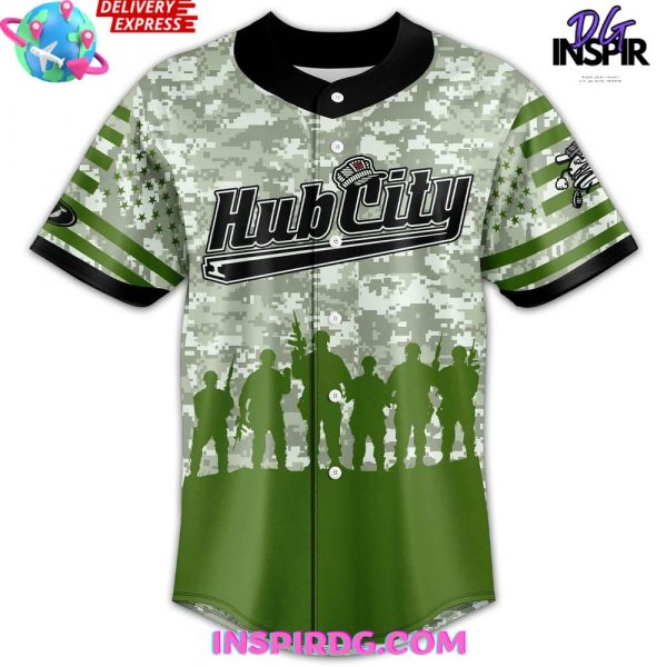 Hub City Spartanburgers Military Appreciation 2025 Camo Baseball Jersey