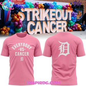 Detroit Tigers Strike Out Cancer Special Pink T-shirt
