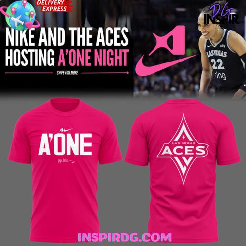 Las Vegas Aces A One Night 2025 Pink T-Shirt Las Vegas Aces A One Night 2025 Pink T-Shirt