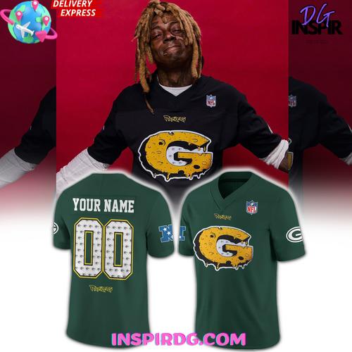 Lil Wayne x Mitchell & Ness x Packers Official Green NFL Jersey Lil Wayne x Mitchell & Ness x Packers Official Green NFL Jersey