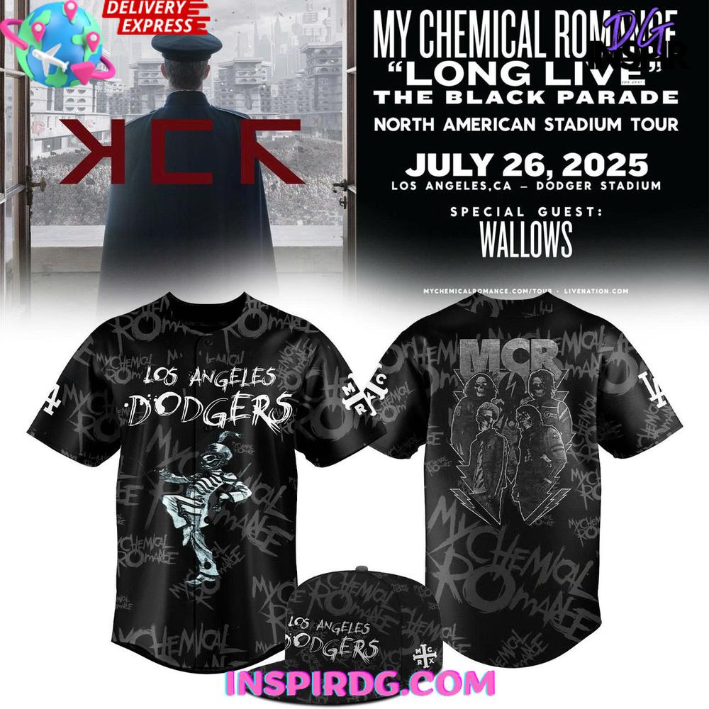 Los Angeles Dodgers x 2025 My Chemical Romance Concert Baseball Jersey Los Angeles Dodgers x 2025 My Chemical Romance Concert Baseball Jersey