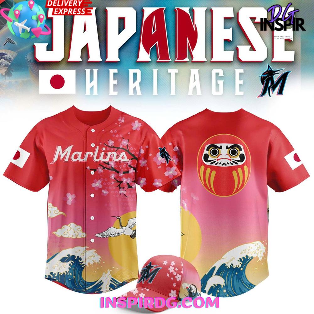 Miami Marlins 2025 Japanese Heritage Baseball Jersey Miami Marlins 2025 Japanese Heritage Baseball Jersey
