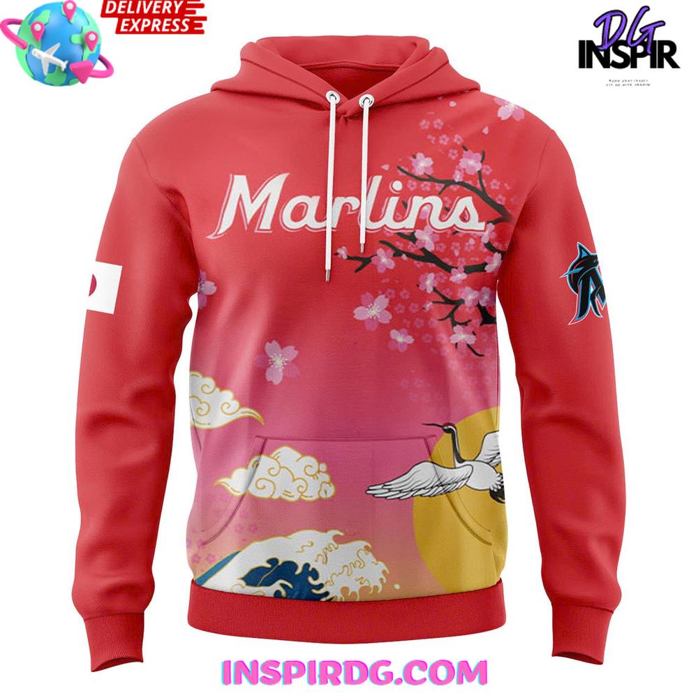 Miami Marlins 2025 Japanese Heritage Hoodie Miami Marlins 2025 Japanese Heritage Hoodie
