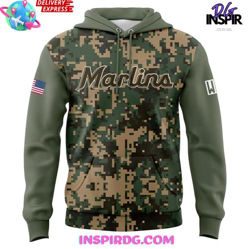 Miami Marlins Military Appreciation 2025 Hoodie Miami Marlins Military Appreciation 2025 Hoodie