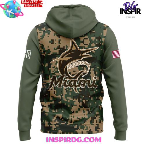 Miami Marlins Military Appreciation 2025 Hoodie Miami Marlins Military Appreciation 2025 Hoodie