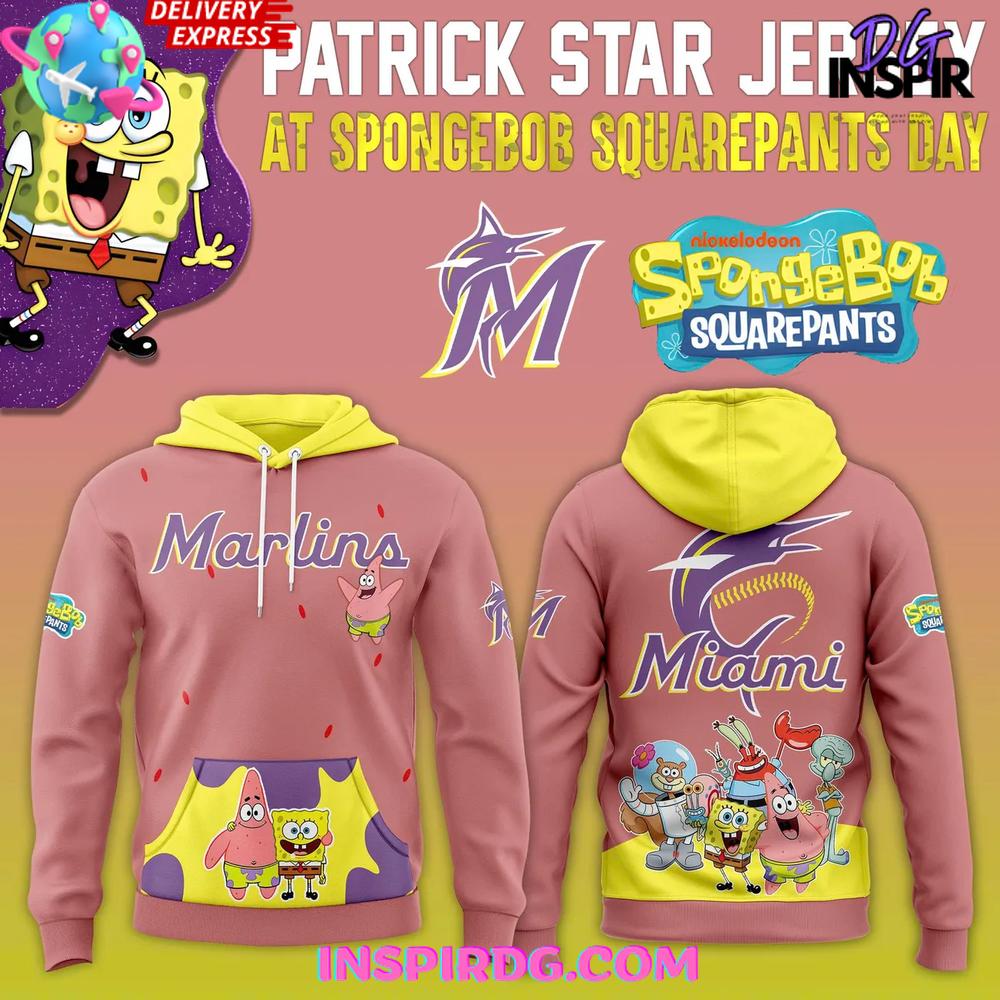 Miami Marlins x SpongeBob SquarePants Special Edition Hoodie Miami Marlins x SpongeBob SquarePants Special Edition Hoodie